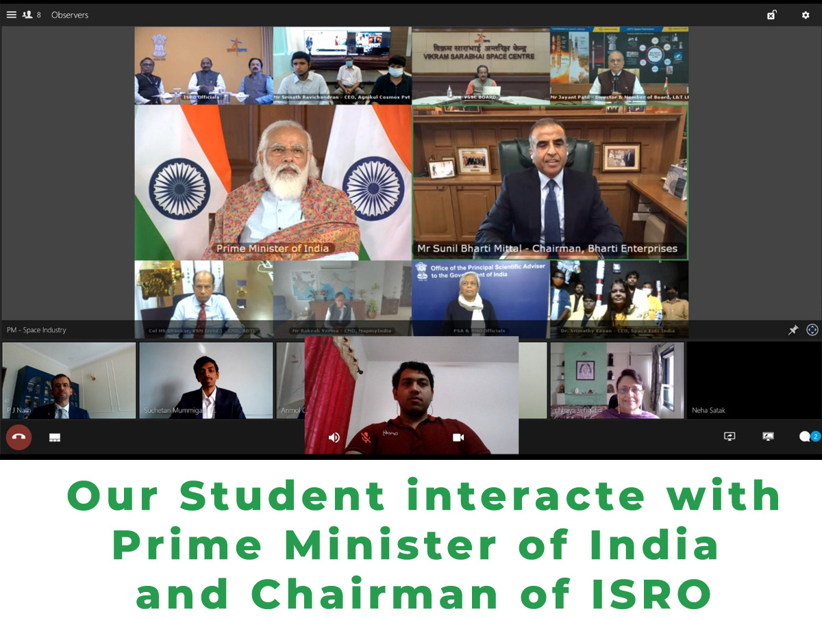 Mr. Nikhil Riyaz, core team member and lead of Satellite team has interacted with Prime Minister of India and Chairman of ISRO